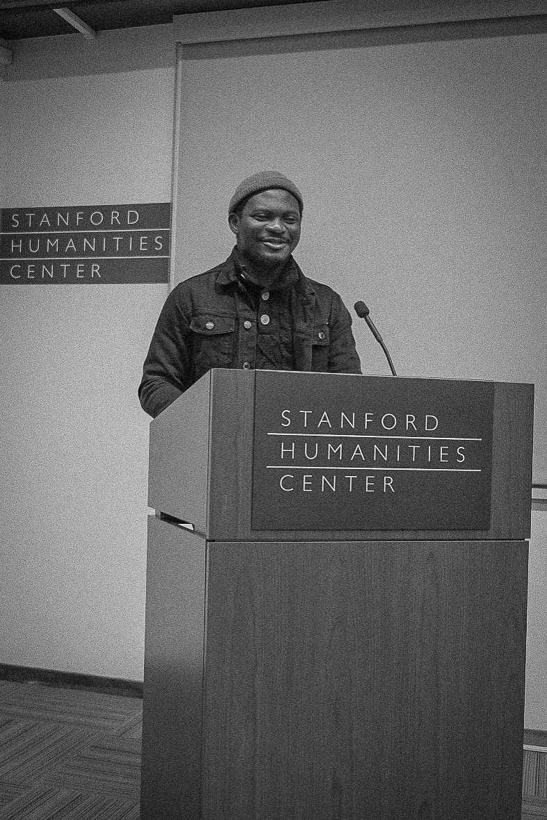 Adedayo Agarau speaking at Stanford University